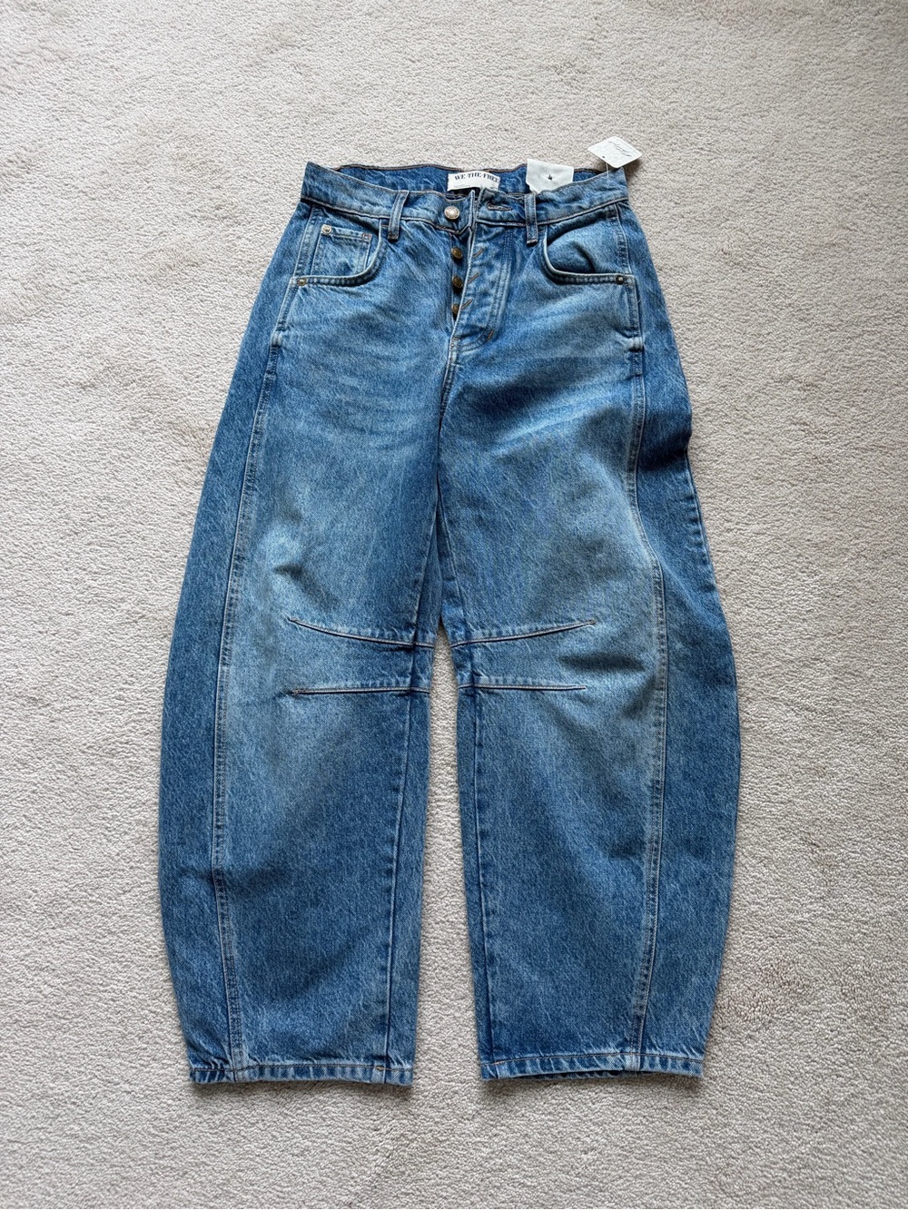 Free people we the free barrel Leg Blue Denim Jeans